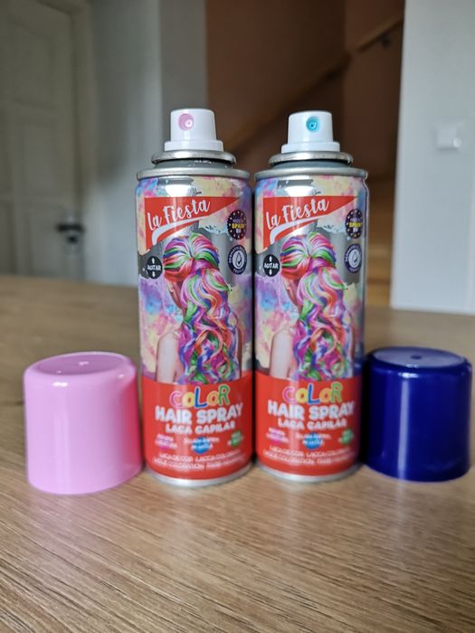 Zestaw kredowych sprayów do włosów La Fiesta - niebieski i różowy