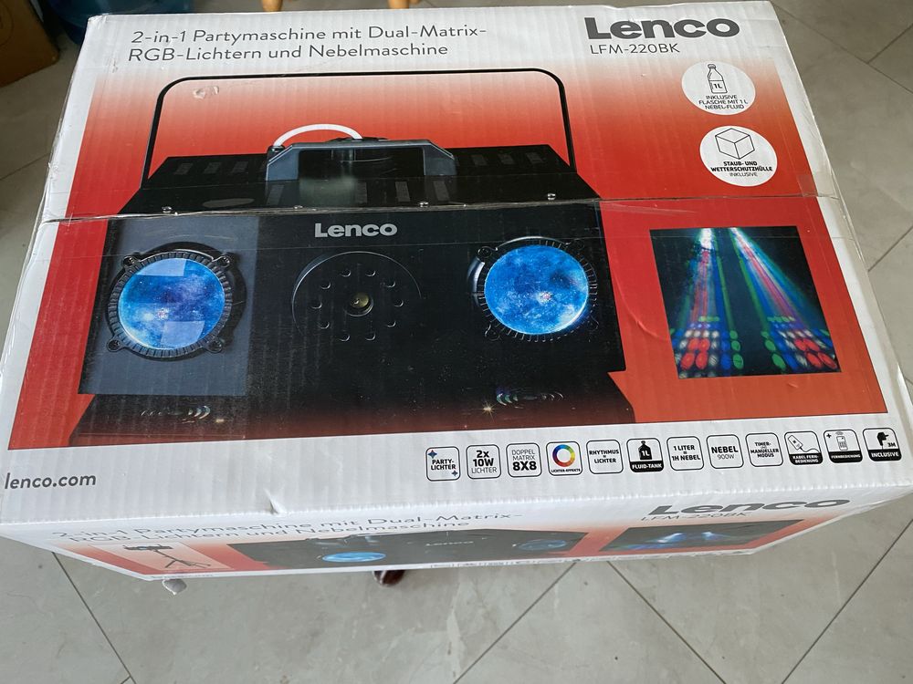 Генератор диму та світлових ефектів. Новий. Lenco LFM-220BK