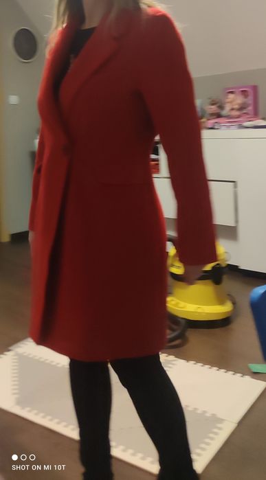 Płaszcz  mohito wełniany 36 kurtka zimowa czerwona płaszczyk