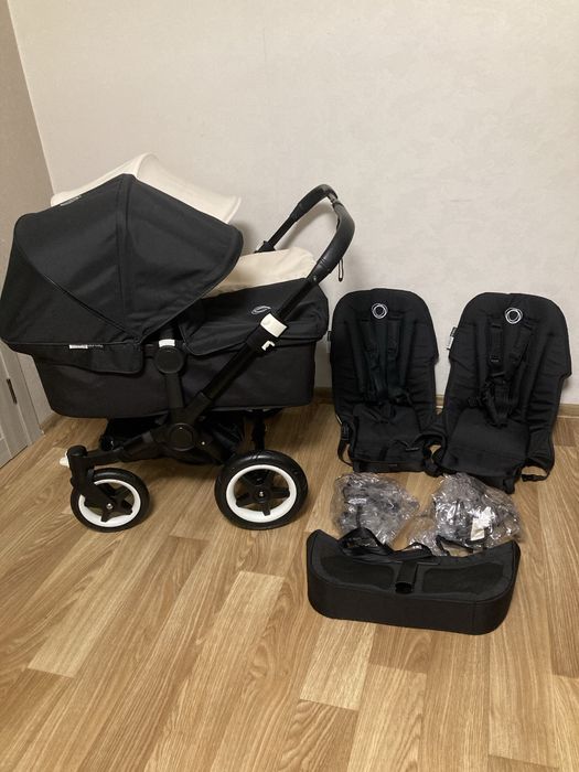 Bugaboo Donkey Black White Коляска для двійні.