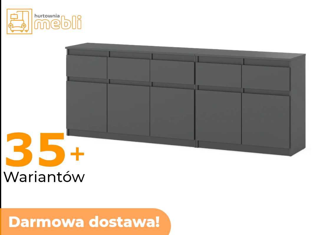 Komoda Best Oleksa 200cm z Szufladami Szary Mat 5D/5SZ Darmowa Dostawa