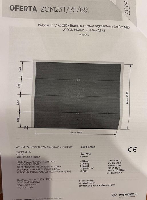 Brama Wiśniowski antracyt nowa oryginalnie zapakowana