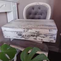 Walizka Vintage Shabby Chic Prowansja Retro Drewniana Bielona