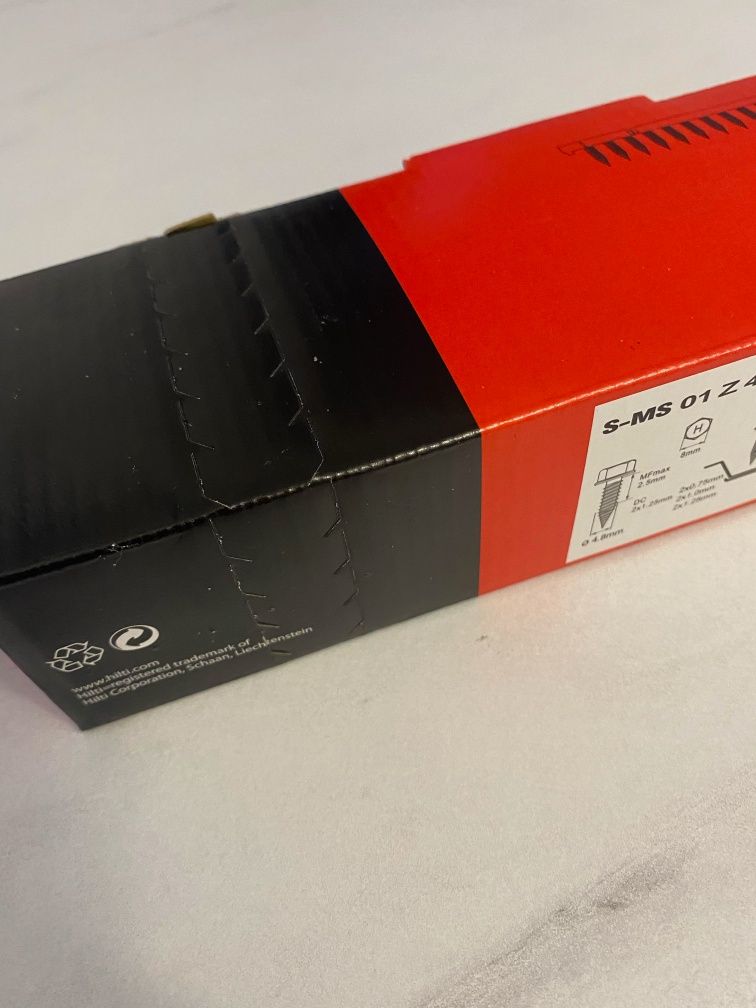 Blachowkręty HILTI wkręty do karton gipsu 250szt × S-MS 01 Z 4.8 × 20M