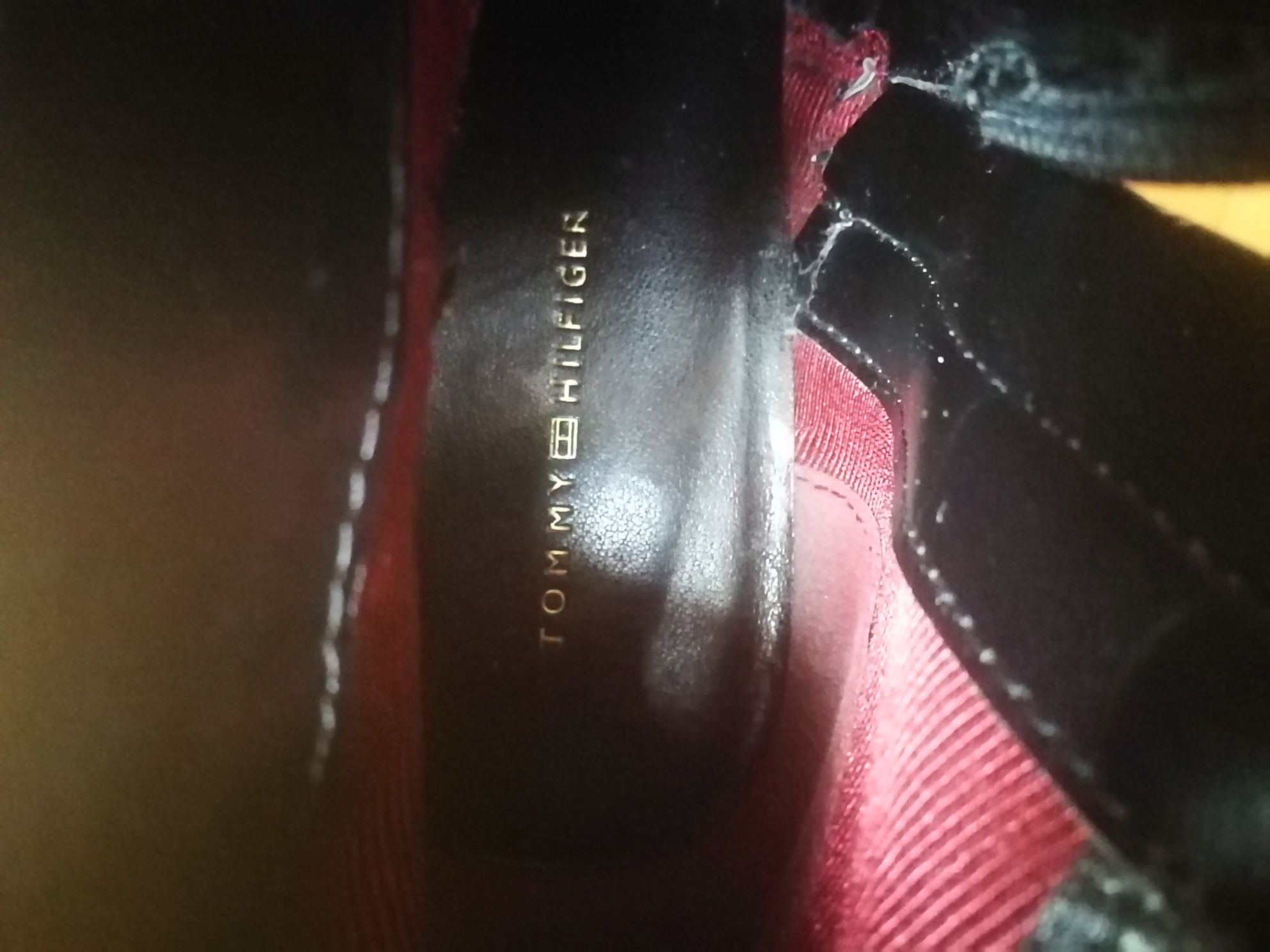 Botki damskie, czarne sztyblety Tommy Hilfiger rozmiar 7 1/2  (38)