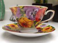 Чашка блюдце 100 мл чай кава квіти