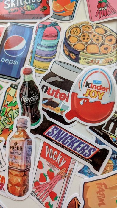 Набор наклеек для творчества с вкусняшками kinder Nutella стикеры дети