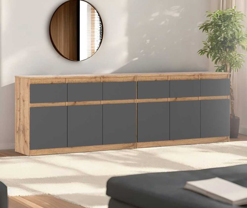 Komoda Nowoczesna Best Olia 240cm Szafka Modułowa 6 Szuflad Do Salonu