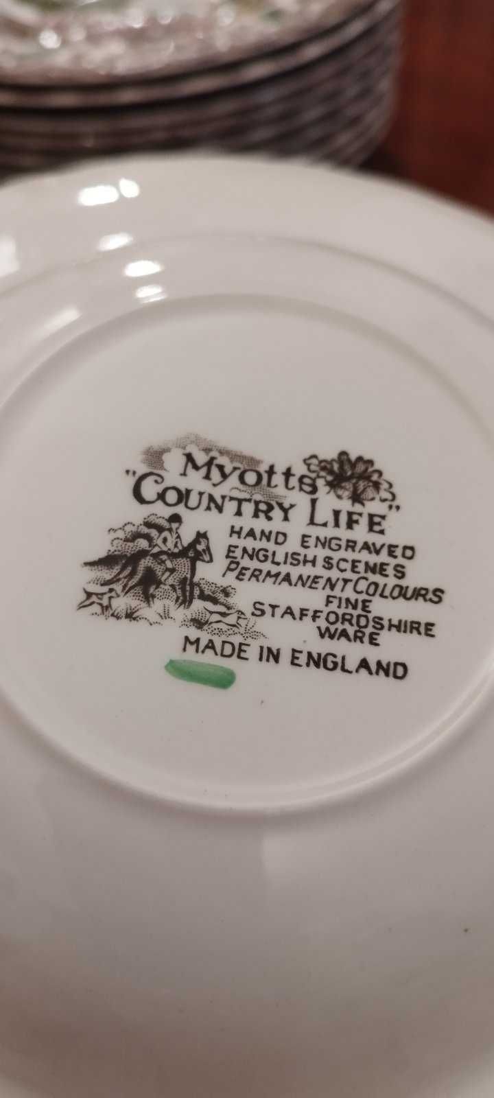 Английские глубокие тарелки Myotts "Country Life"England. 10шт.