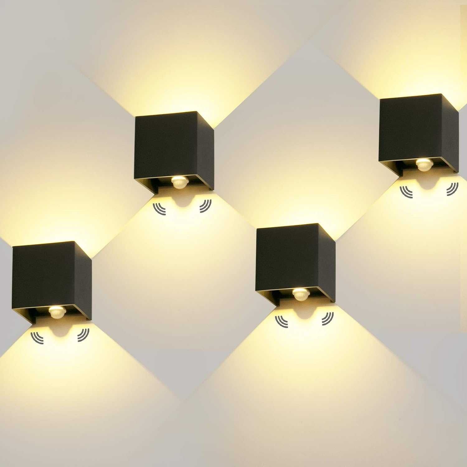 Lampa ścienna LED z czujnikiem ruchu, 12 W 4 szt.