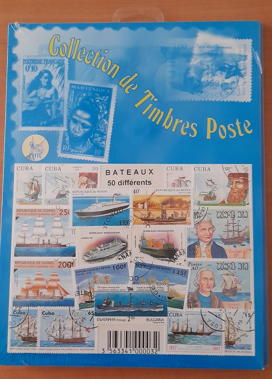 Pacote de 50 selos de barcos
