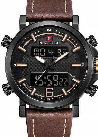Zegarek męski NAVIFORCE  A302,nowy,oryginalny,cyfrowo-analogowy,stoper