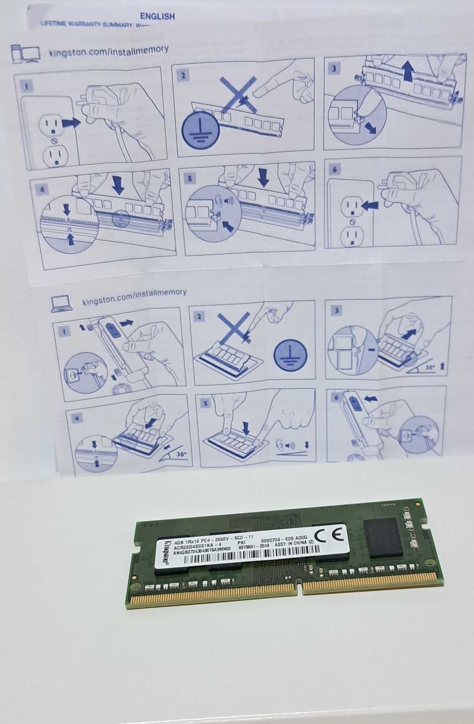 ОЗУ Kingston SODIMM 4GB DDR4 2666MHz (ACR26D4S9S1KA-4)