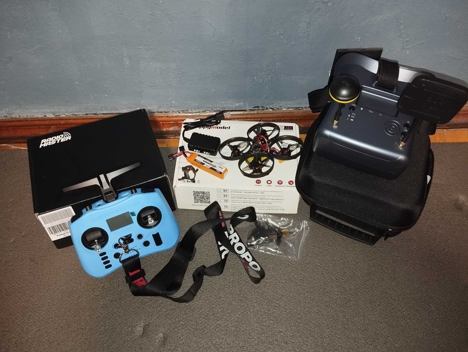 Комплект FPV дрон Mobula 8 + апа Radiomaster + шолом + зарядне і акум