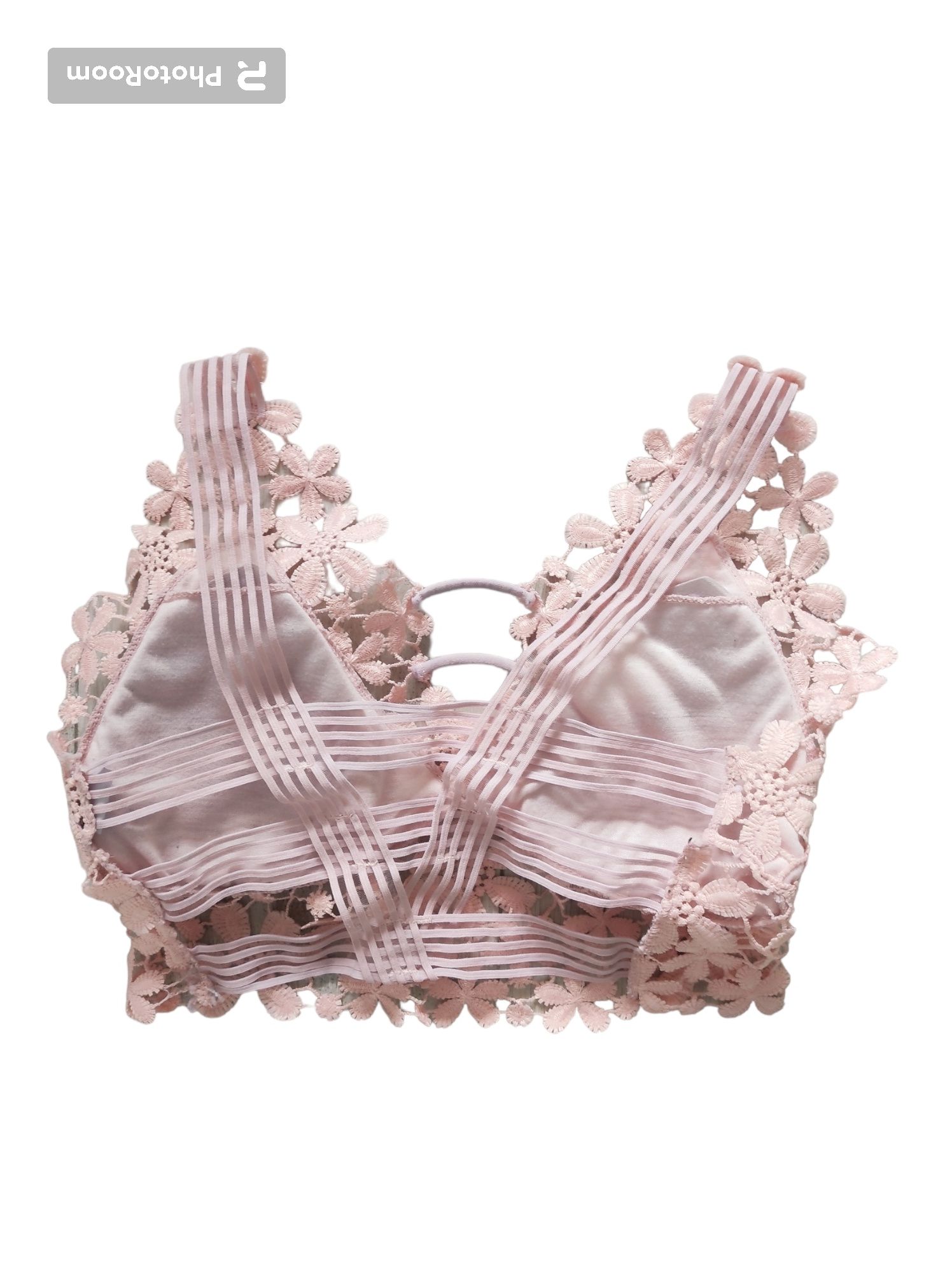 Crop top/bralet w kwiatki xs/s/m stan bardzo dobry