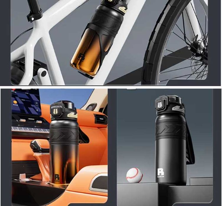 Kubek termiczny sportowy bidon termos z ustnikiem 0,7l stal nierdz