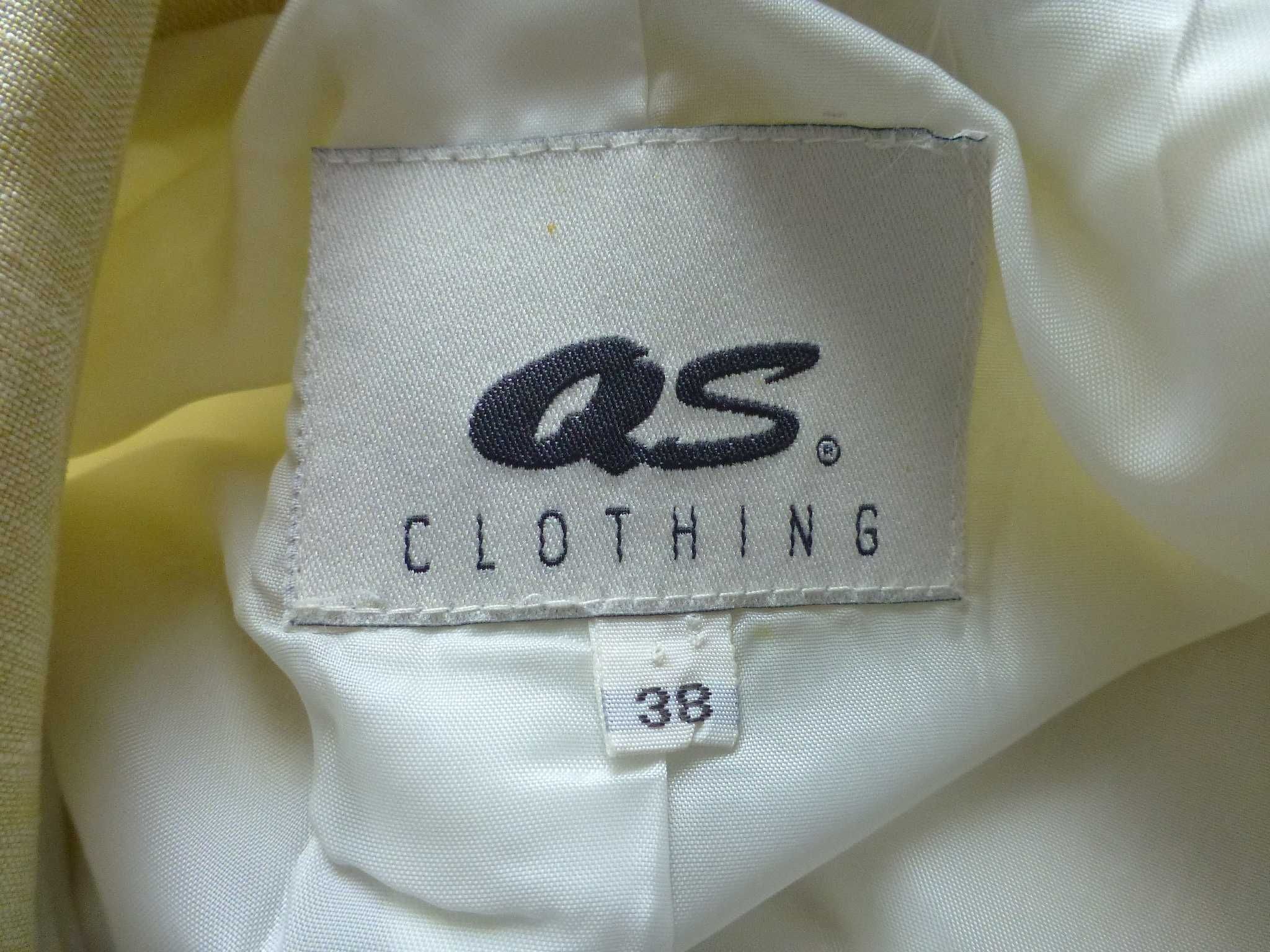 QS clothing lniany dłuższy damski żakiet trencz M L