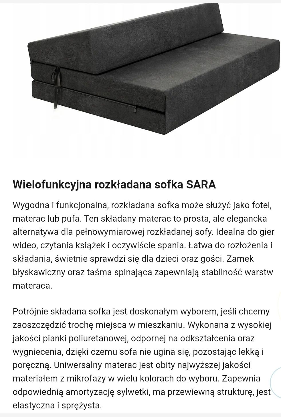 Materac/sofa skladana
