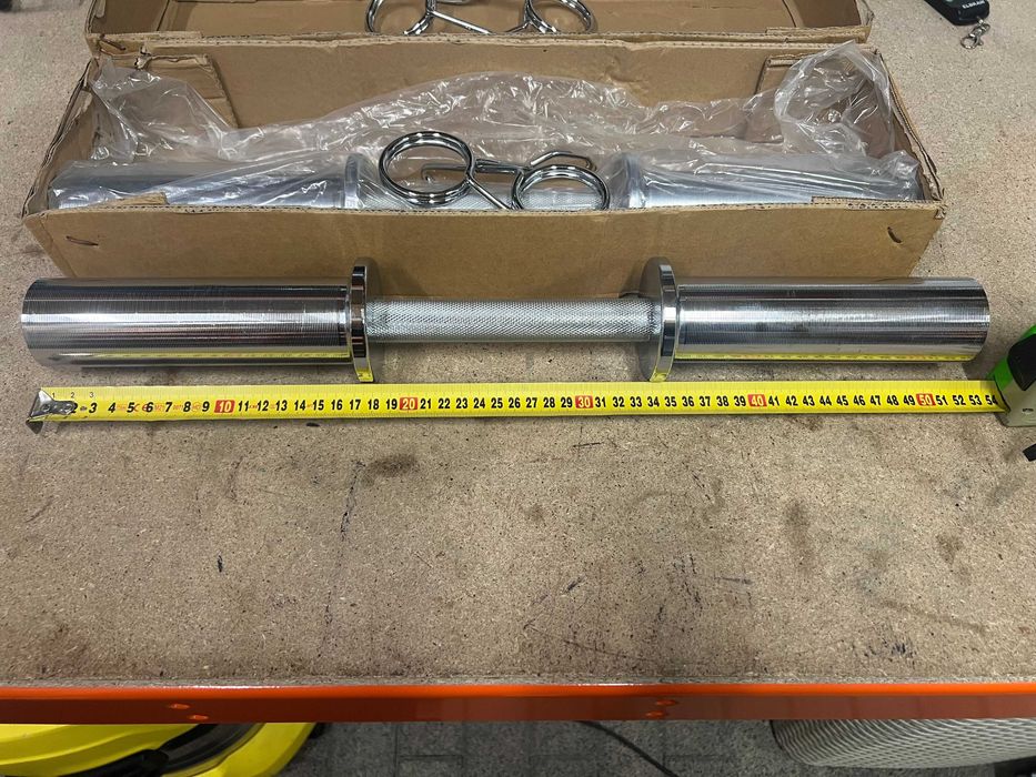 2 Gryfy olimpijskie 50mm krótkie 52cm 3,5kg/szt + zaciski