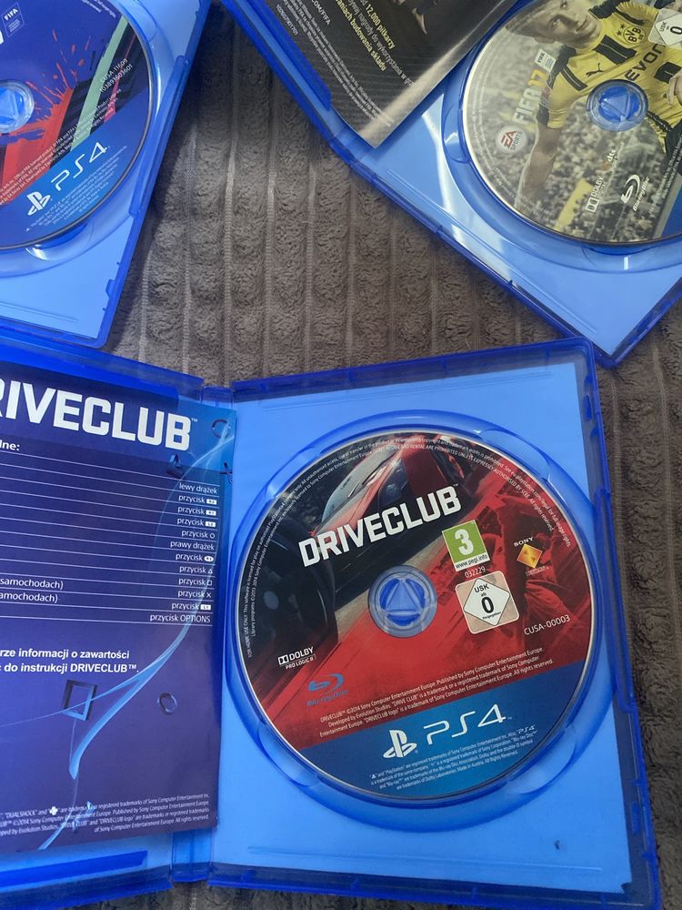 Gry ps 4 fifa 17,19,driveclub