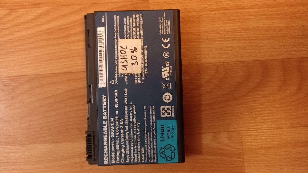 Аккумулятор модель:GRAPE34 для ноутбуков Aser