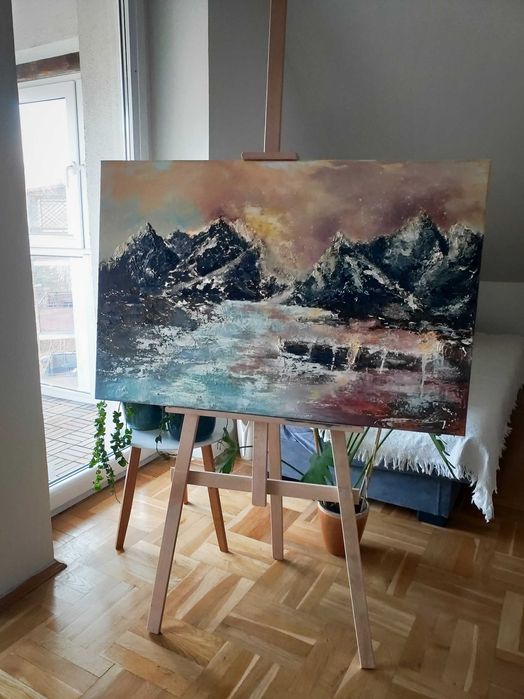 Obraz akryl na płótnie, góry, pejzaż, abstrakcja, 60x90