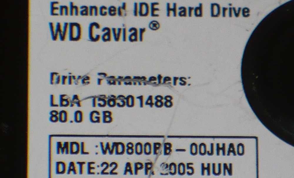 Dysk HDD 3,5" WD Caviar WD800BB-00JHA0 ATA/IDE 80GB