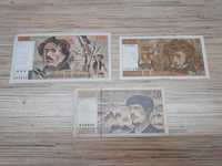 Zestaw starych banknotów Francja