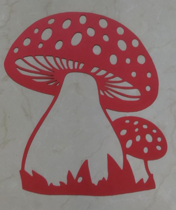 Muchomor grzyb dekoracja jesienna na okno tablicę