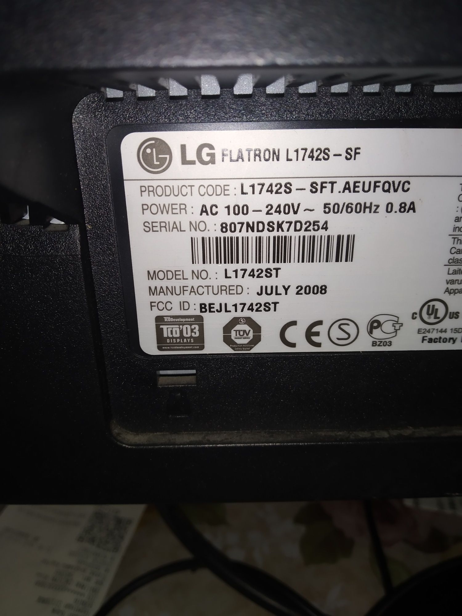 Монитор LG 17 дюймов