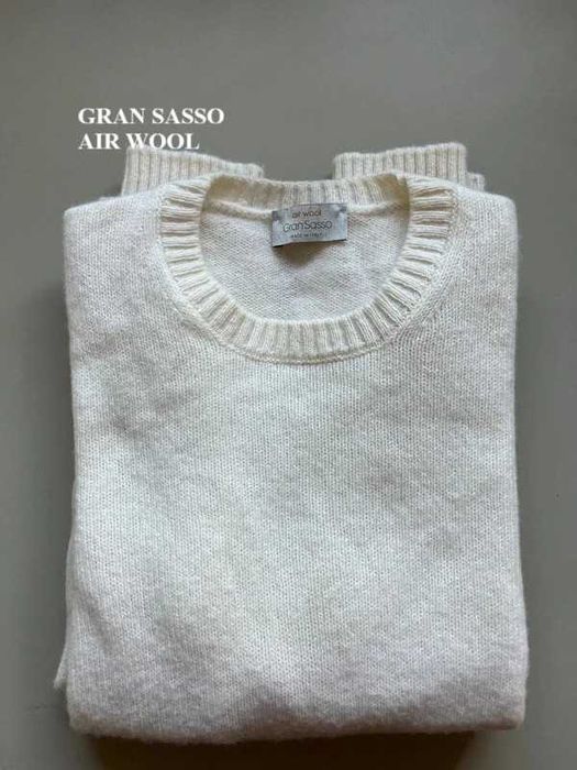 Gran sasso sweter kremowy s/m/ l air wool wełna dziewicza piękny