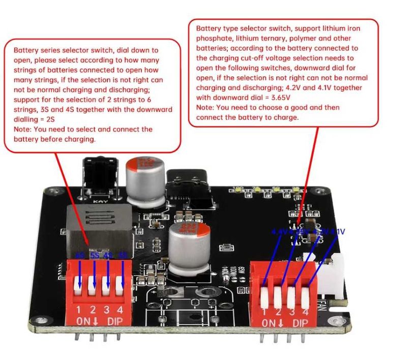 IP2366 PD3.1 140 Вт двонаправлена Модуль power bank  2S-6S  Li-ion Li4