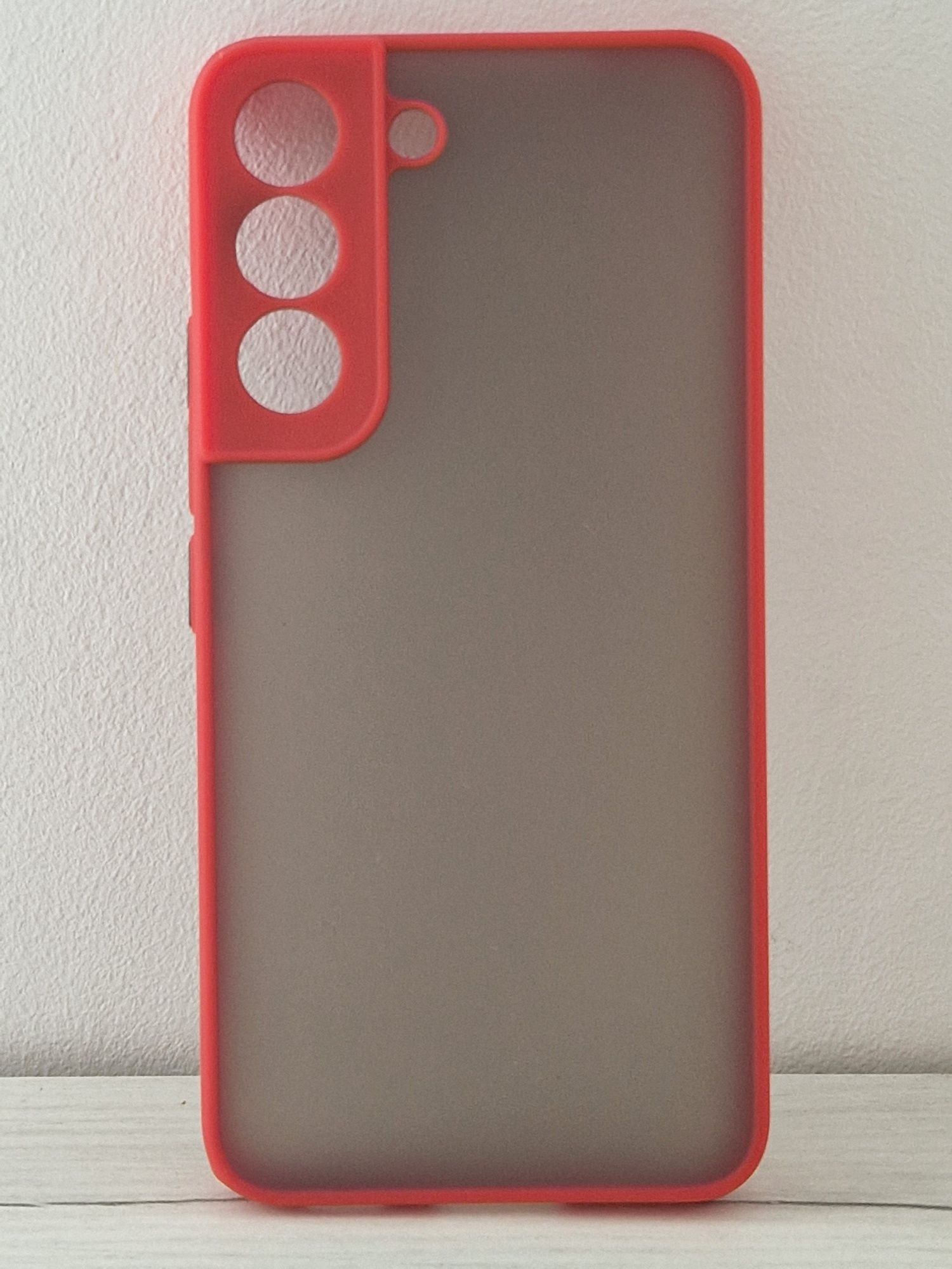 Vennus Color Button Bumper do Samsung Galaxy S22 Plus Czerwony