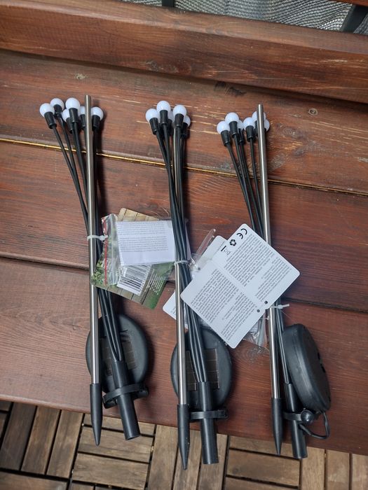 Wachlarze solarne ciepłe światło trzy sztuki hit lata