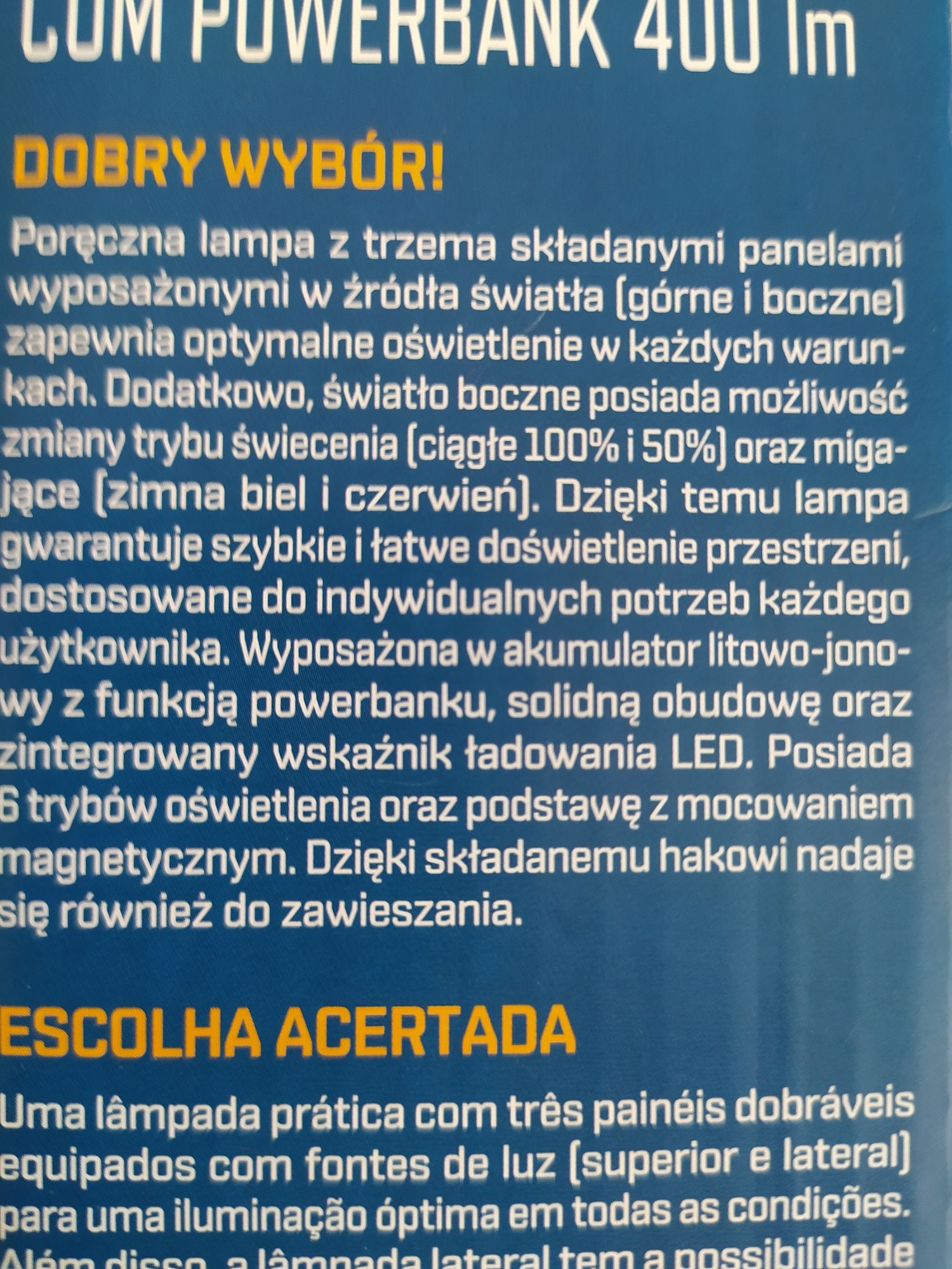 Lampa warsztatowa z powerbankiem