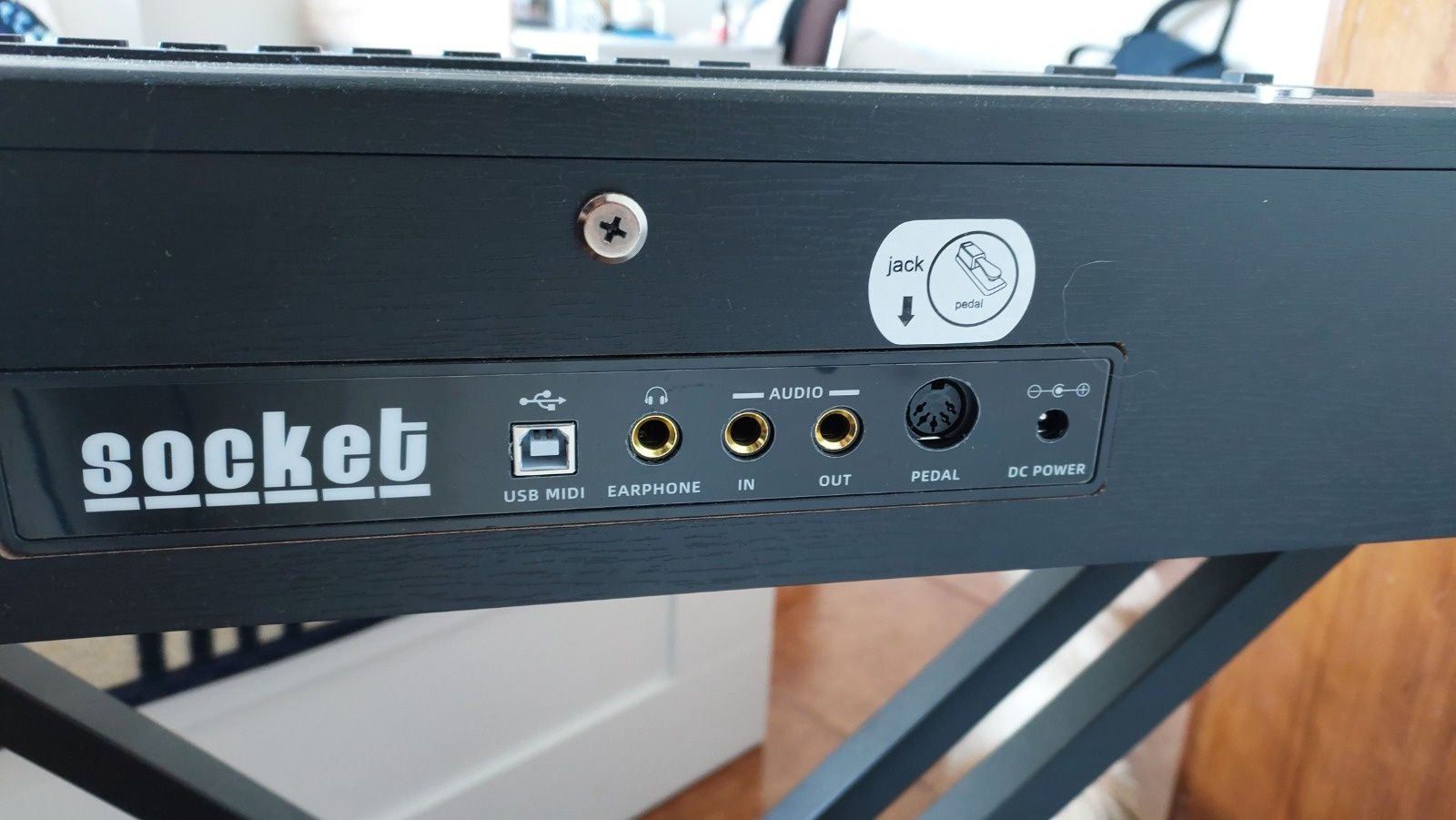 Piano de teclado portátil.