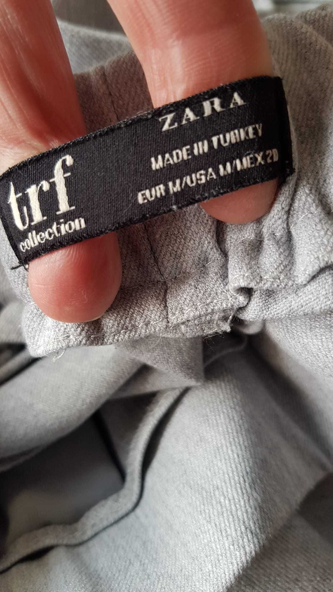 Zara TRF szare spodnie z gumką