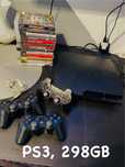 PlayStation3- 298GB +13 gier +3 pady