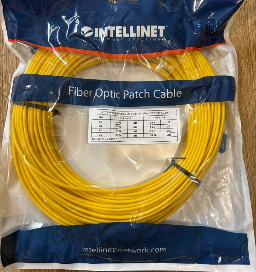 Patchord światłowodowy LC-LC OS2 SM duplex 20m