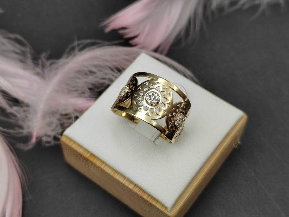 NOWY Zloty Pierścionek r14 / Złoto 585