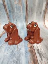 Ceramiczne figurki piesków Spaniel - Vintage