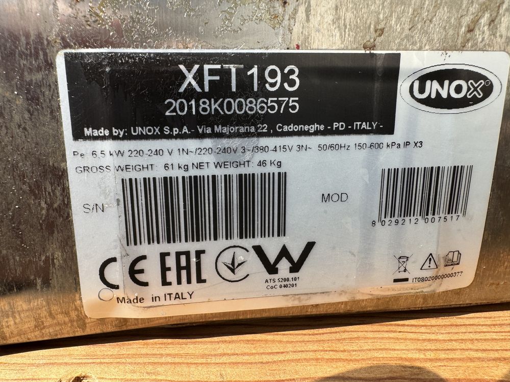 Forno Convector UNOX XF193 Modelo Rossela