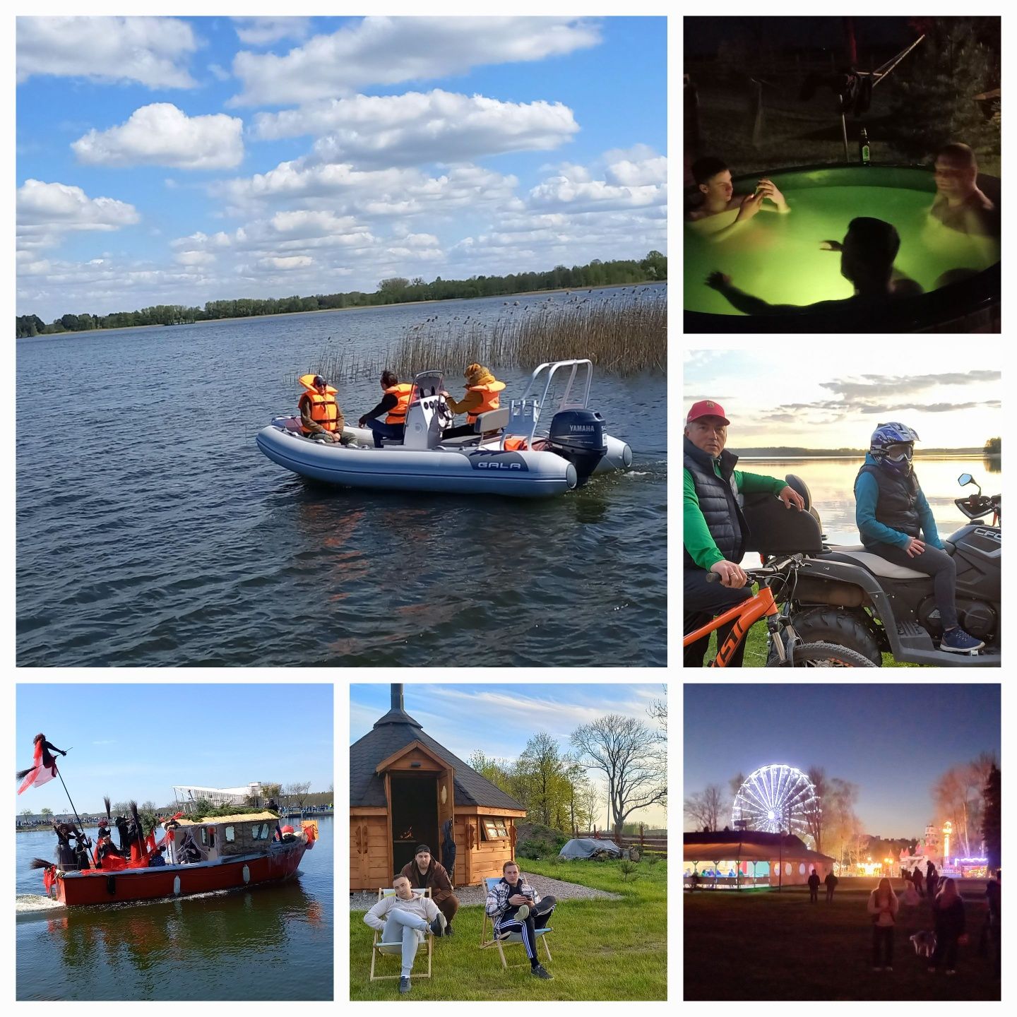 Domek 3 Mazury jacuzzi sauna łódka pomost quady