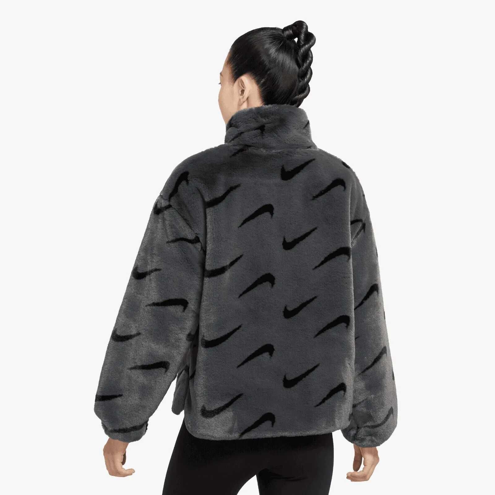 Плюшева шуба куртка nike sportswear plush faux fur all over (оригінал)