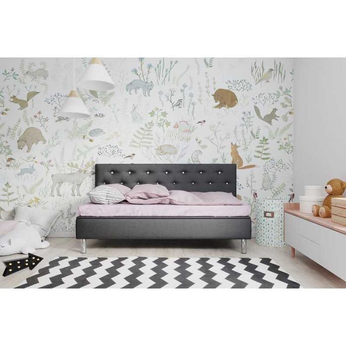BONO 2 łóżko tapicerowane z pojemnikiem i materacem 90x200