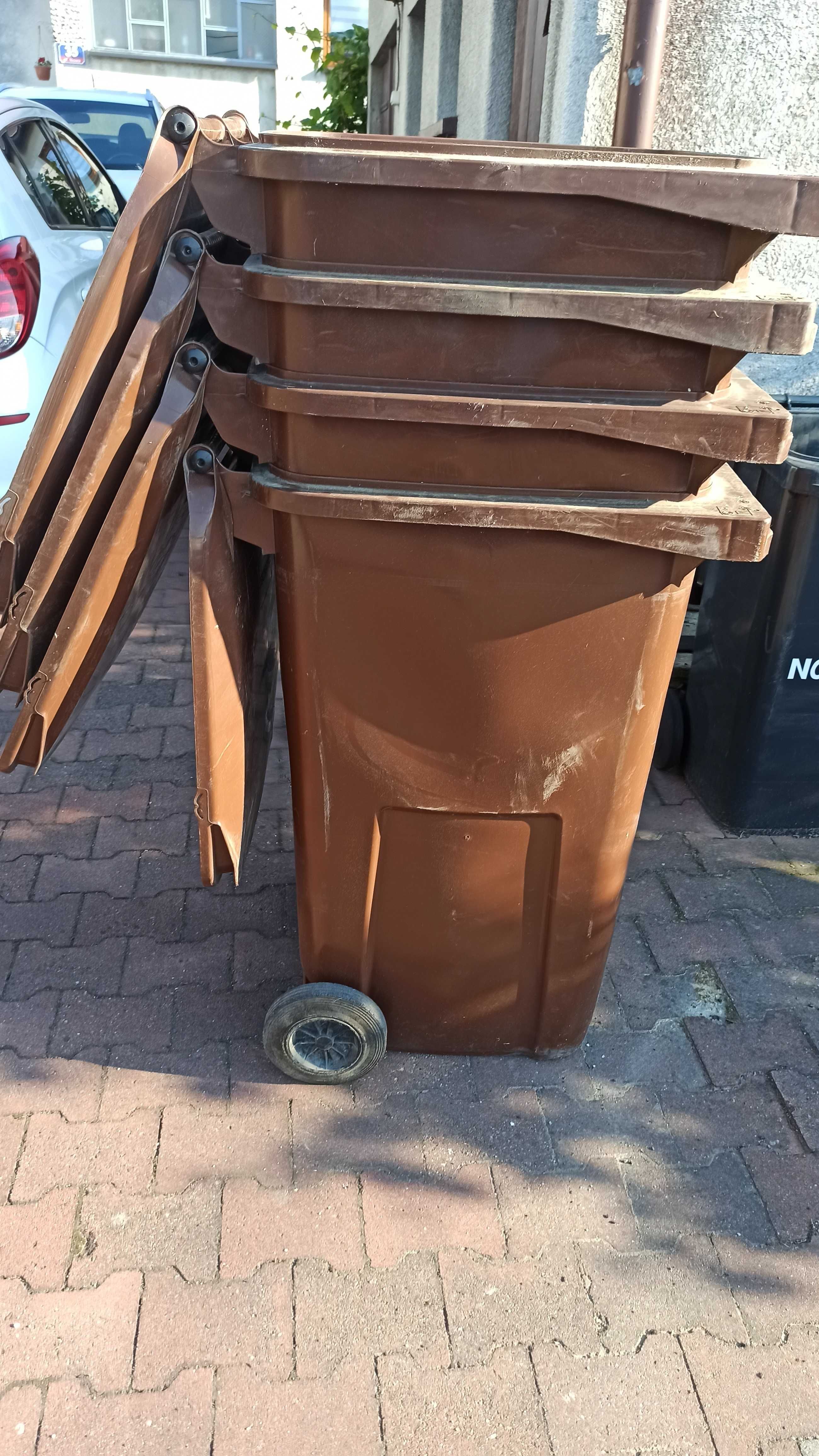 Kubeł Pojemnik 240L brąz czarny kosz nowy mocny DOWÓZ norma 40PN-EN 8