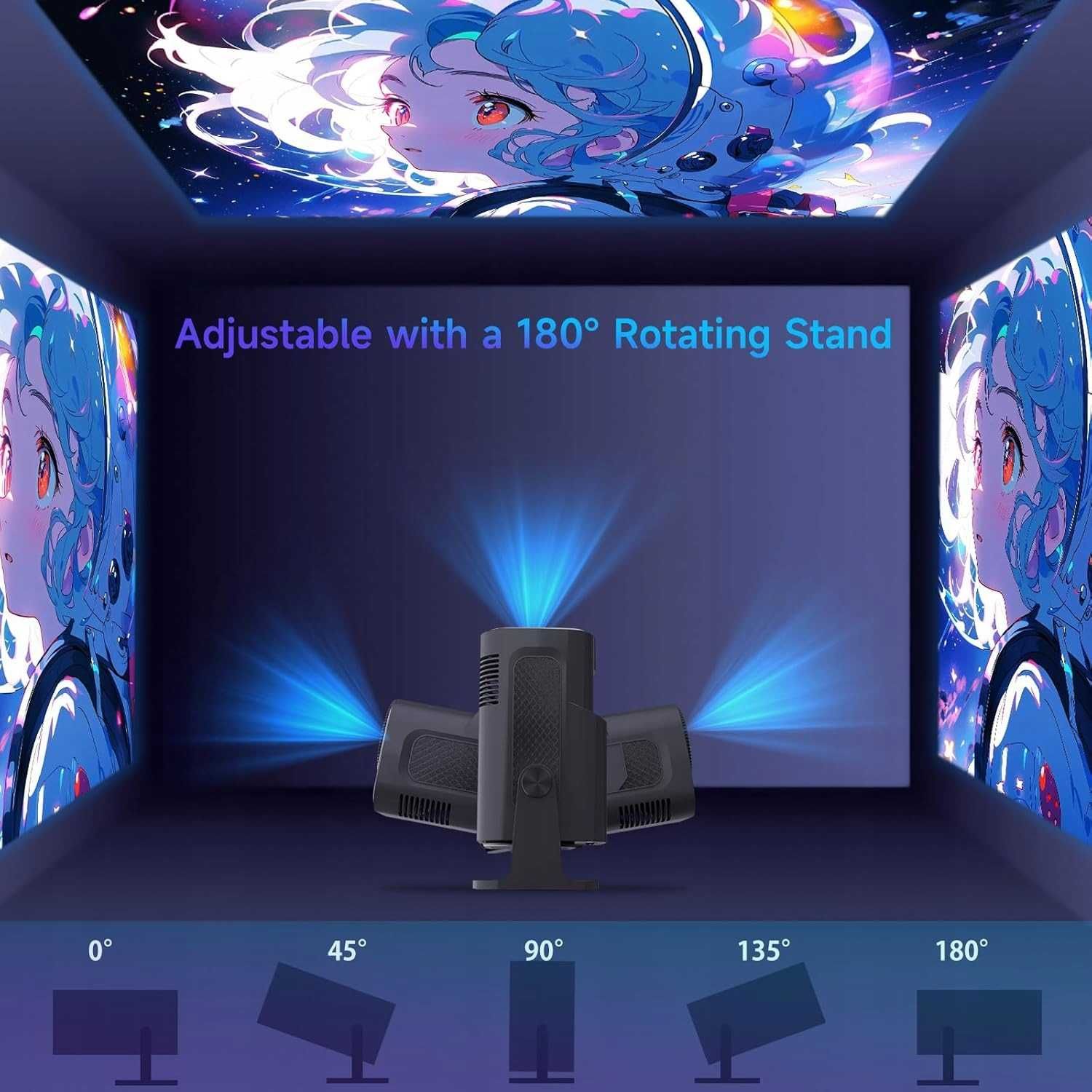 Projektor LED Alwtniet HY320 czarny android 4K