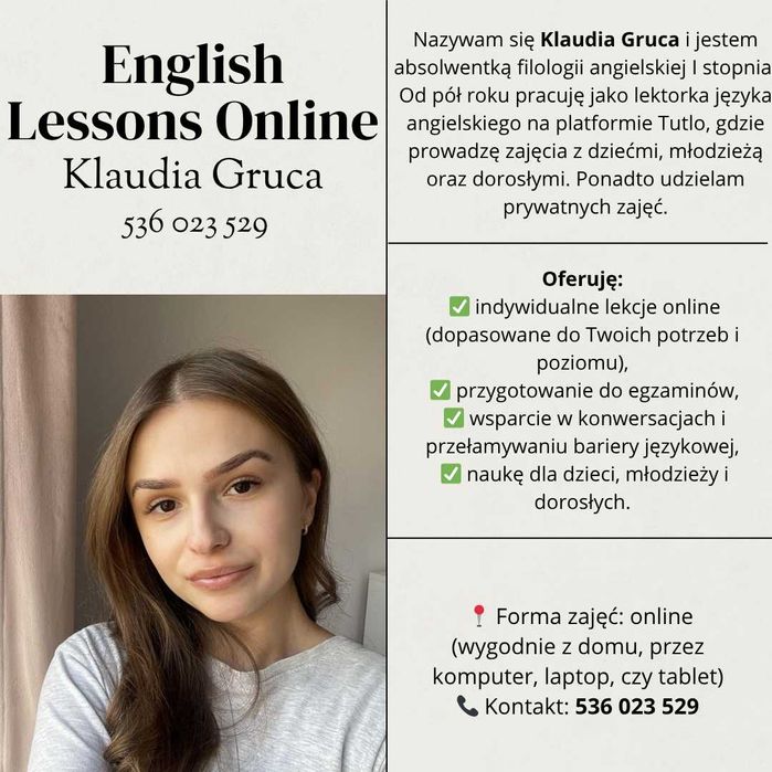 Korepetycje z języka angielskiego online!