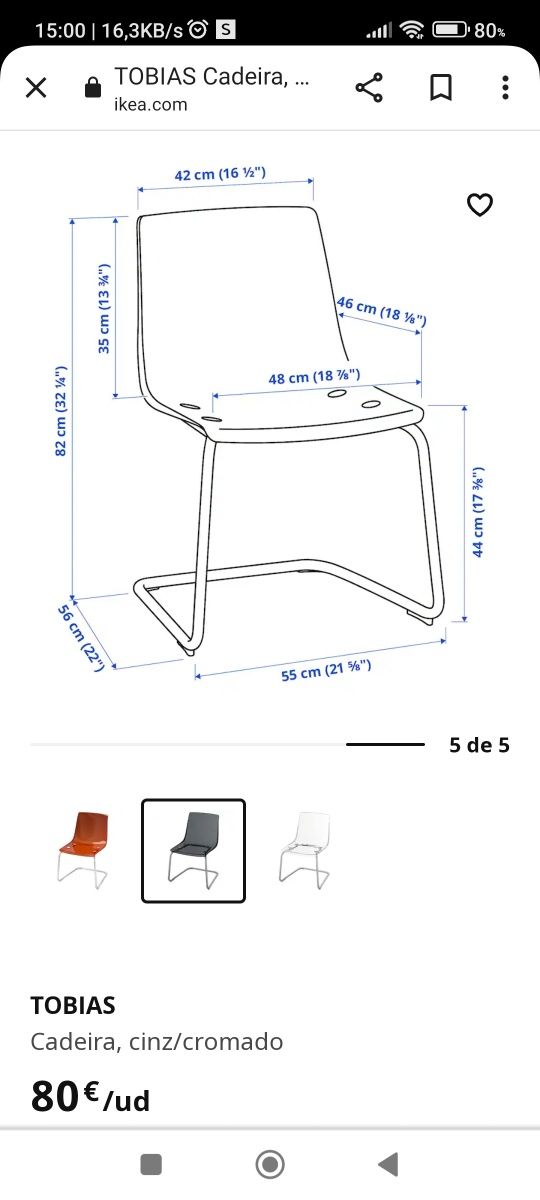 Conjunto mesa+cadeiras Ikea