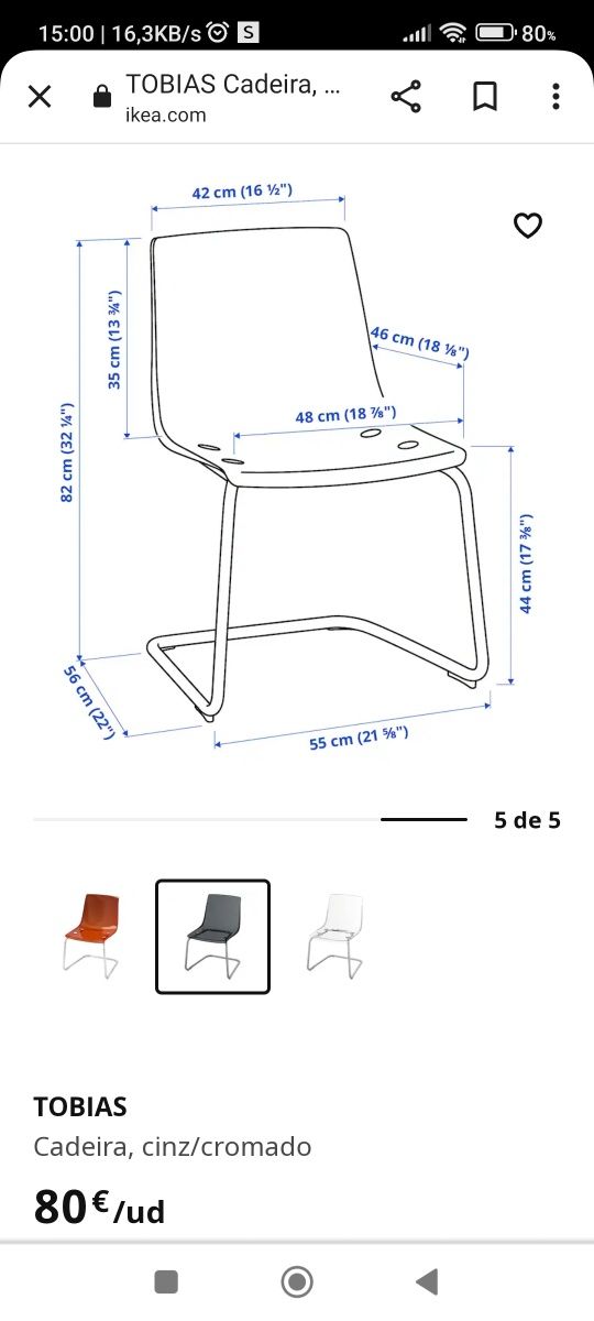 Tobias cadeiras Ikea